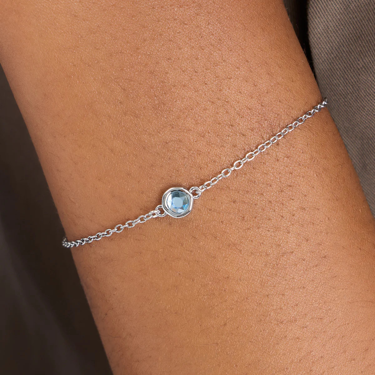 Made Mine Round Birthstone Bracelet (Silver) | Abbott Lyon