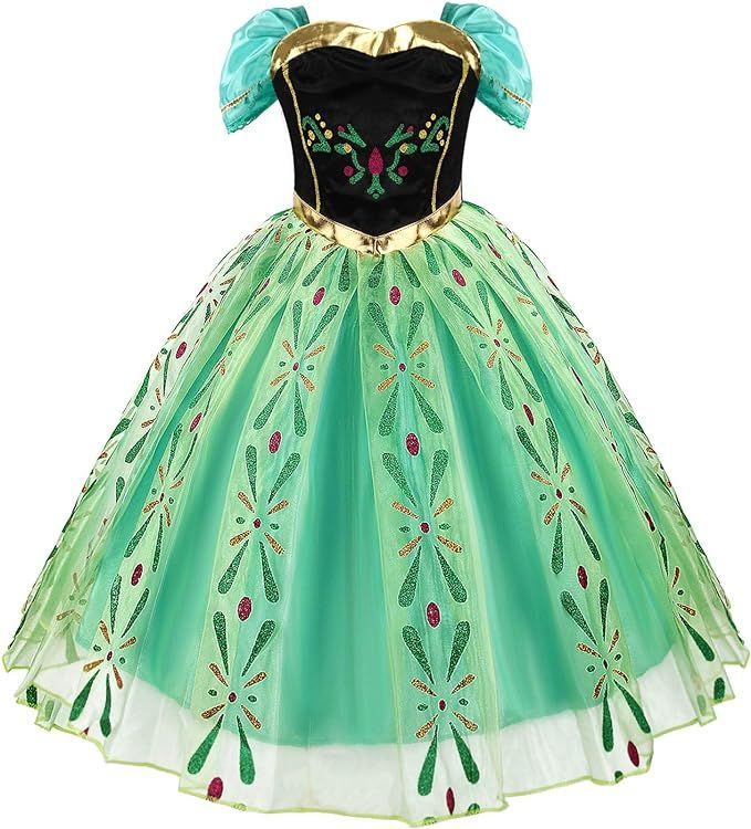 Acecharming Girls Anna Princess Dress, Cosplay Dress Up for Girls Anna Costume Dress Halloween Fa... | Amazon (US)