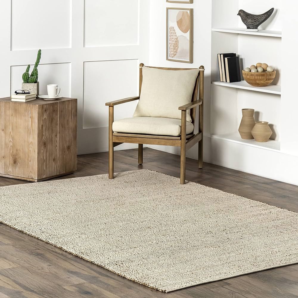 nuLOOM Elfriede Farmhouse Jute Blend Area Rug, 8x10, Natural | Amazon (US)