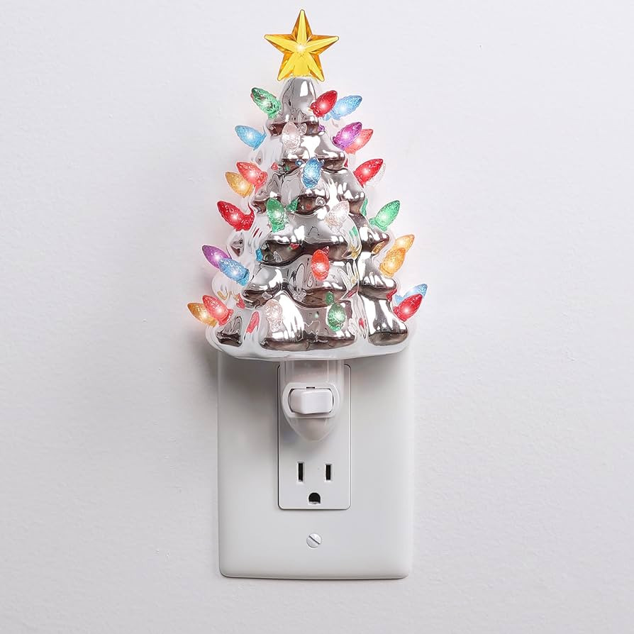 Milltown Merchants Ceramic Christmas Tree Night Light - Plugin Christmas Tree with Lights - Light... | Amazon (US)