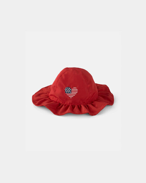 Baby Girl American Flag Sun Hat - Red | Carter's Inc