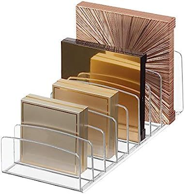 iDesign Clarity BPA-Free Plastic Divided Makeup Palette Organizer, 9.25" x 3.86" x 3.2", Clear | Amazon (US)
