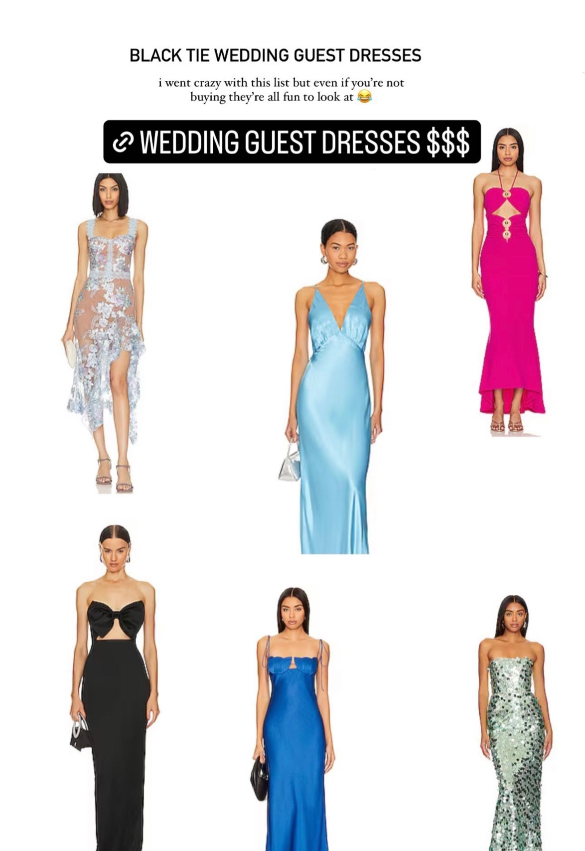 Swanky wedding guest dresses perfect for a black tie wedding 
