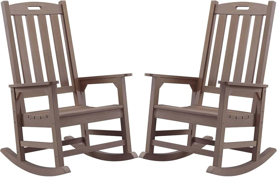 Psilvam Oversized Rocking Chair Set of 2, with 21" Wide Seat and 32" Tall Backrest, Pre-Assembled... | Amazon (US)