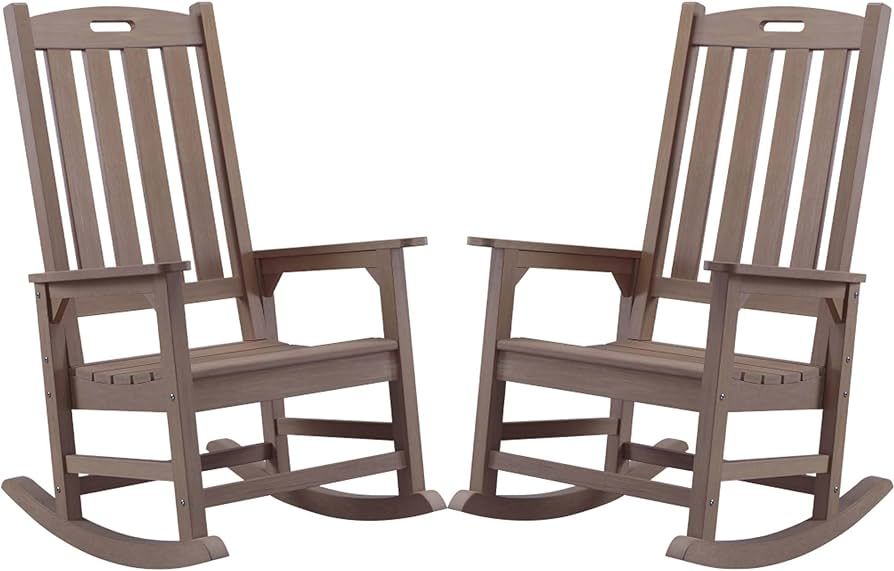 Psilvam Oversized Rocking Chair Set of 2, with 21" Wide Seat and 32" Tall Backrest, Pre-Assembled... | Amazon (US)
