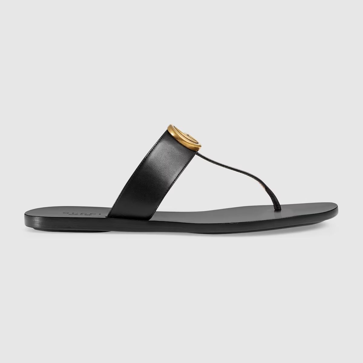 Leather thong sandal with Double G | Gucci (US)