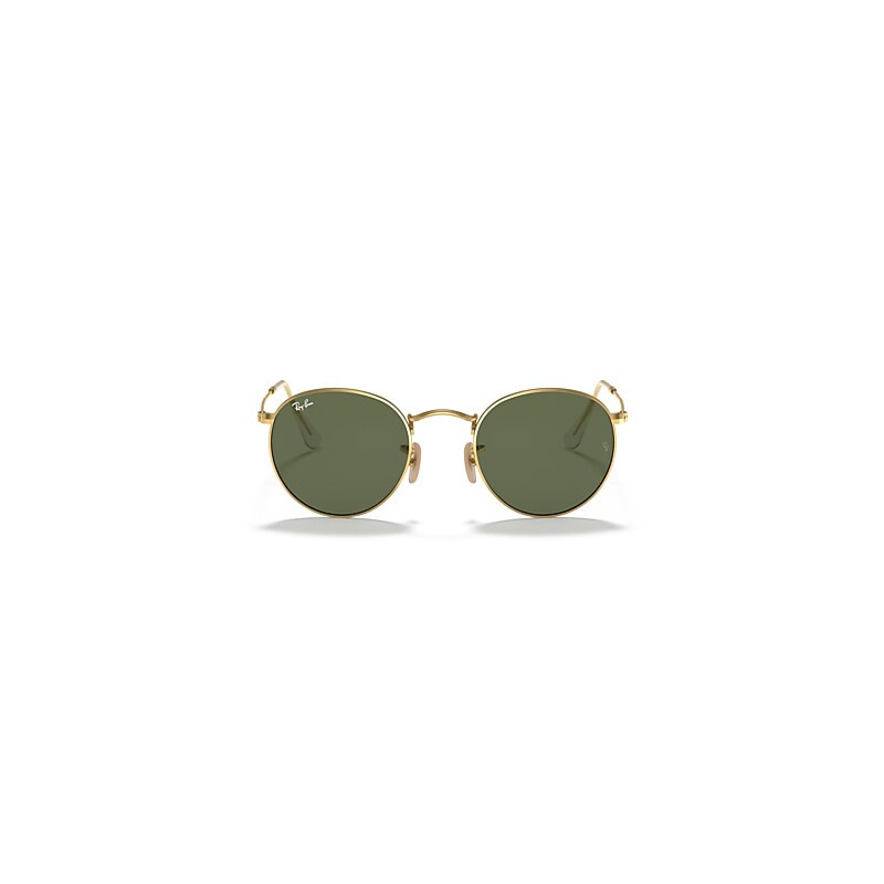 Ray-Ban Round Flat Lenses Sunglasses Gold Frame Green Lenses 50-21 | Ray-Ban (US)