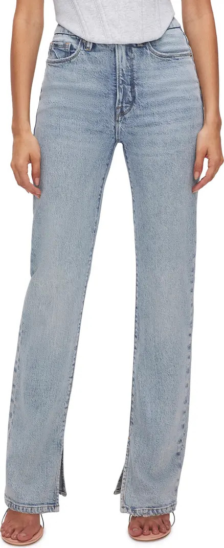 Good Boy Split Hem High Waist Straight Leg Jeans | Nordstrom