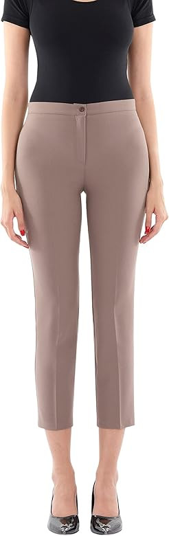 G-Line Straight Leg High Waisted Ankle Length Pants for Women Tummy Flattening Womens Skinny Offi... | Amazon (US)