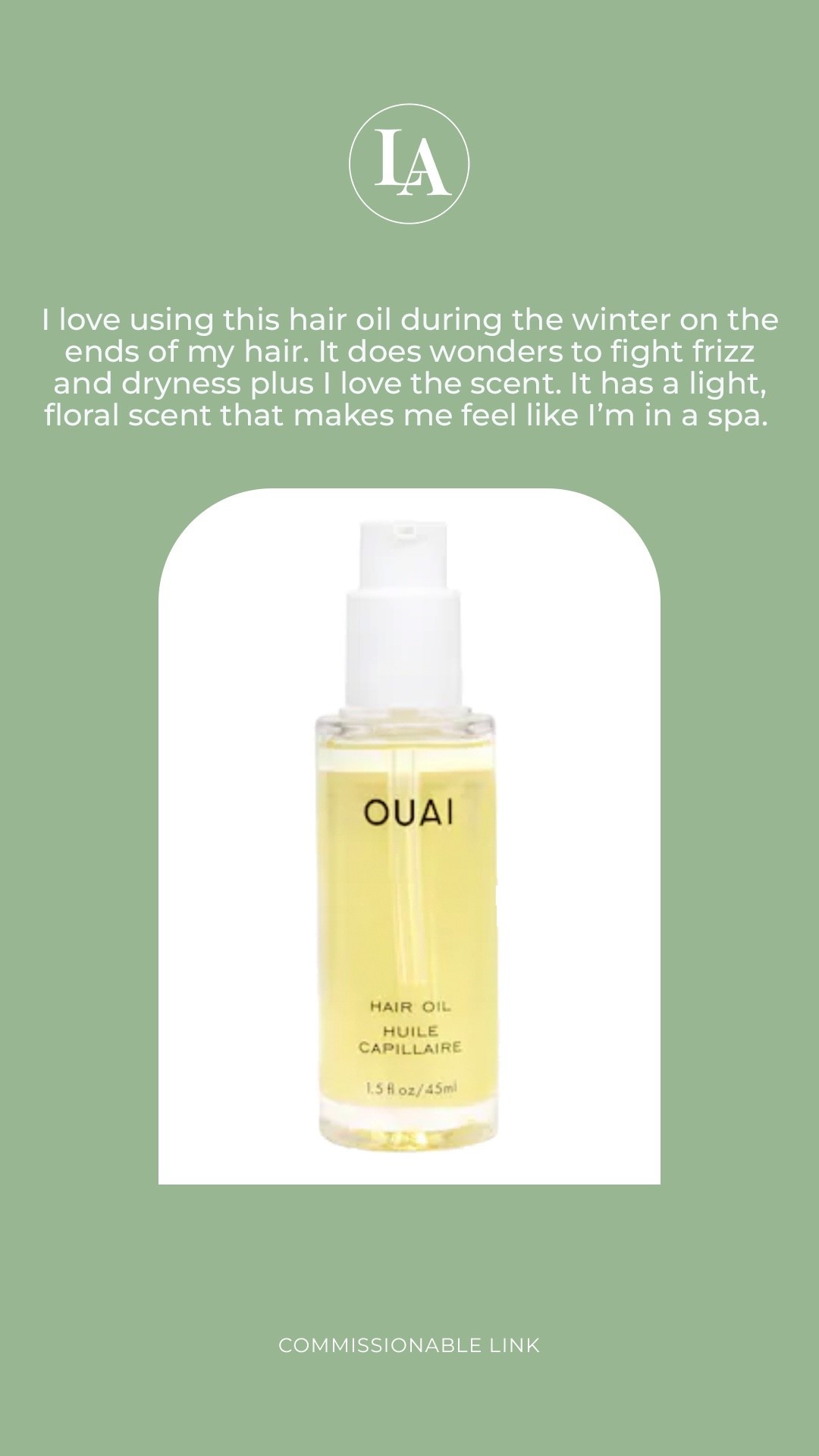 Ouai hair oil 

#LTKFindsUnder50 #LTKBeauty #LTKselfcare