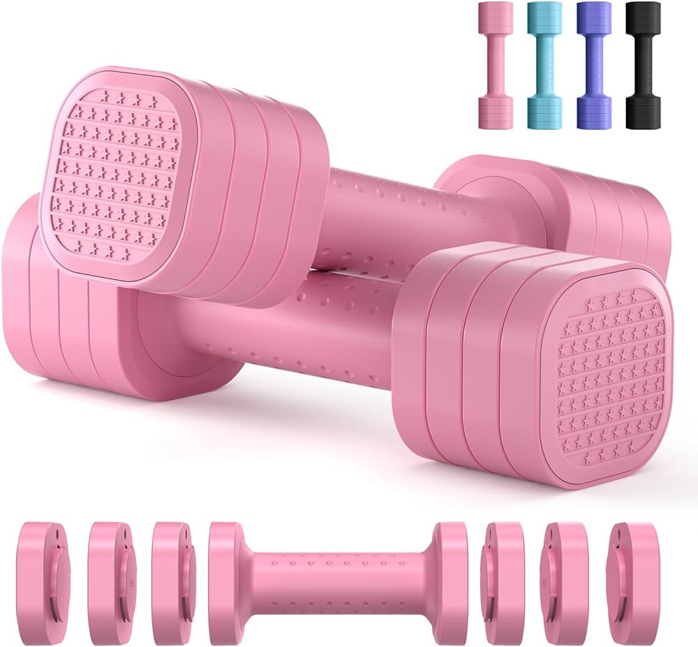 Zempox Adjustable Dumbbell Set of 2, 4 in 1 Free Weights Dumbbells Set for Women, Hand Weights fo... | Amazon (US)