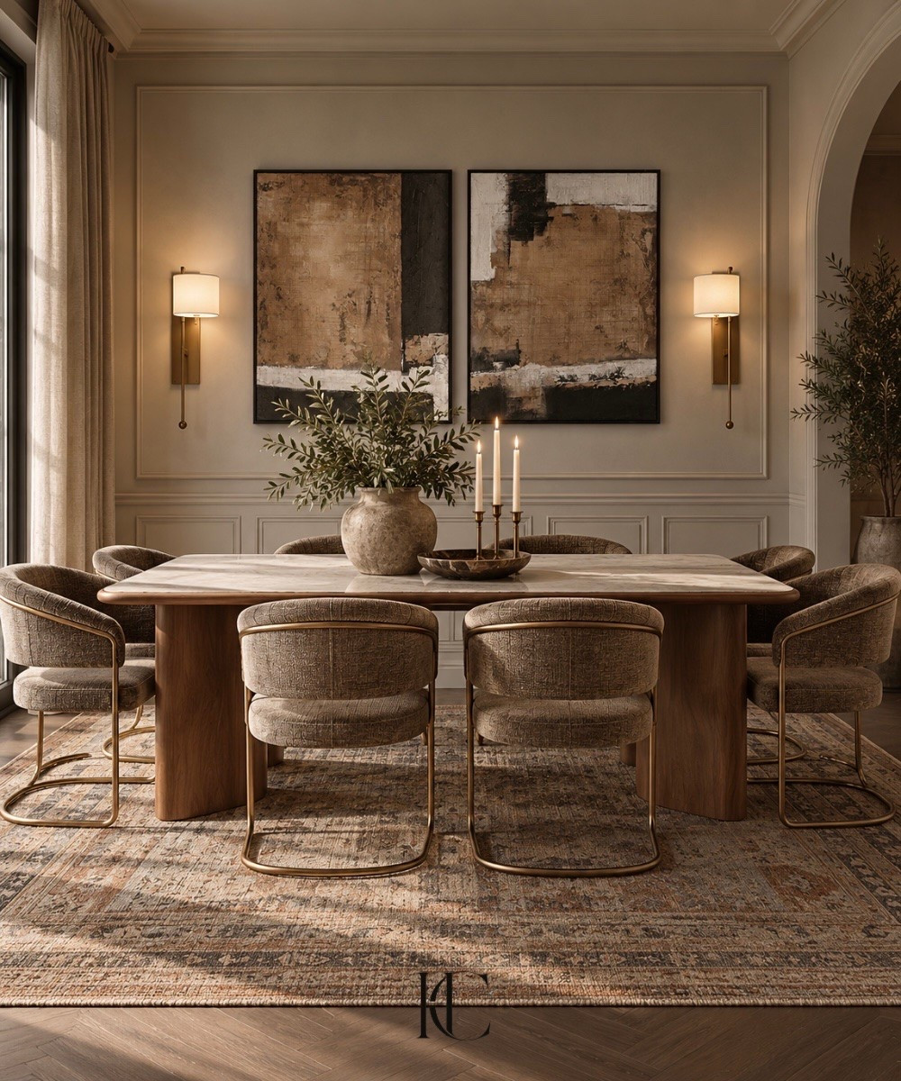The Inviting Dining Room 🖤

A dining room can feel elevated without feeling overly formal. I built this look around warm wood, soft upholstered seating, layered neutrals, and just enough contrast to give the space depth.

The key is letting each piece play a different role—the table grounds the room, the chairs soften it, the rug adds warmth and texture, while the lighting and art bring in the character.

Everything works together without everything having to match.

Shop the pieces from this Covington Curated design below.

House of Covington | Elevated design for intentional living.

#LTKHome
