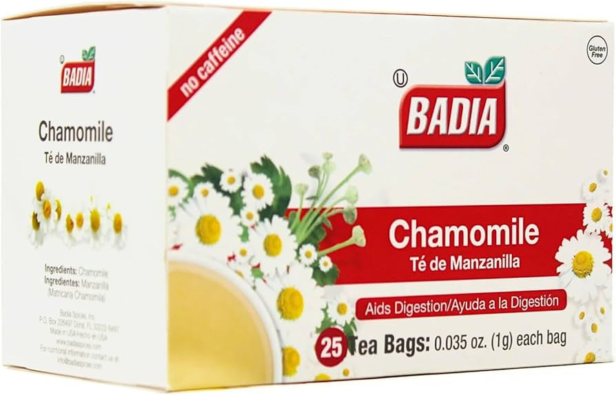 Badia Chamomile Tea, 25 Bags – Soothing Chamomile Flower (Manzanilla) Herbal Tea for Relaxation... | Amazon (US)