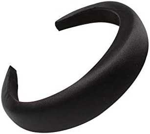 Satin Padded Headbands for Women Solid Plastic Thick Hair Hoop Girls Sponge Non-slip Hairbands Ha... | Amazon (US)