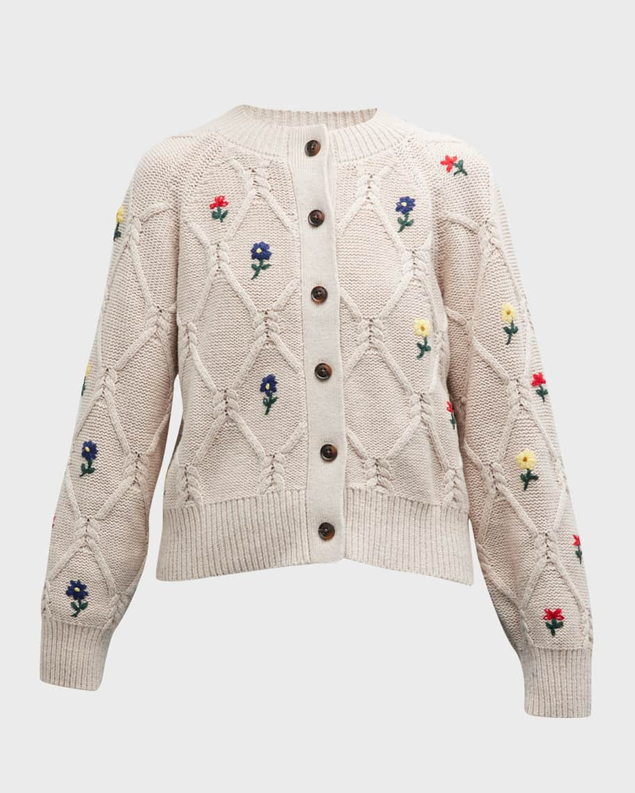 Rails Laurie Floral-Embroidered Cardigan | Neiman Marcus