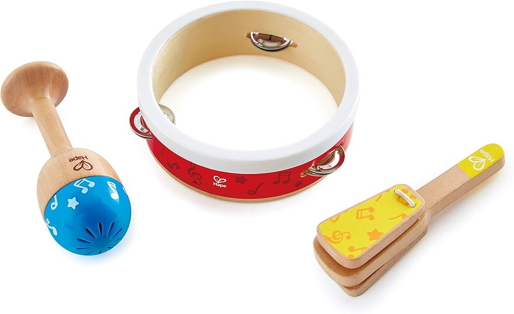 Hape Junior Percussion Set | 3 Piece Wooden Percussion Instrument Set for Toddlers, E0615 | Amazon (US)