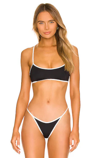 Pamela bikini Top in Black & Cream | Revolve Clothing (Global)