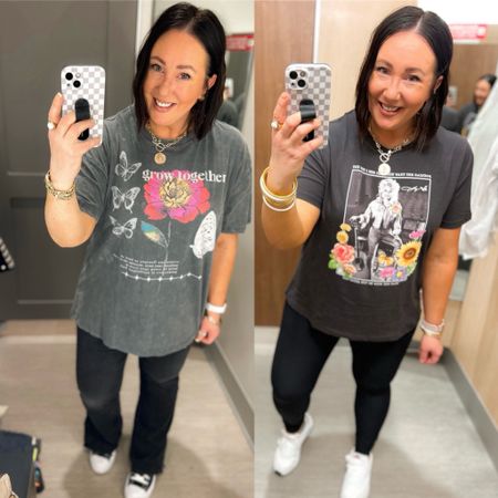 Graphic tees 30% off this week at Target!  Wearing an xl in the one on the left and an xxl in the Dolly Parton tee. Love these!

#LTKmidsize #LTKxTarget #LTKfindsunder50