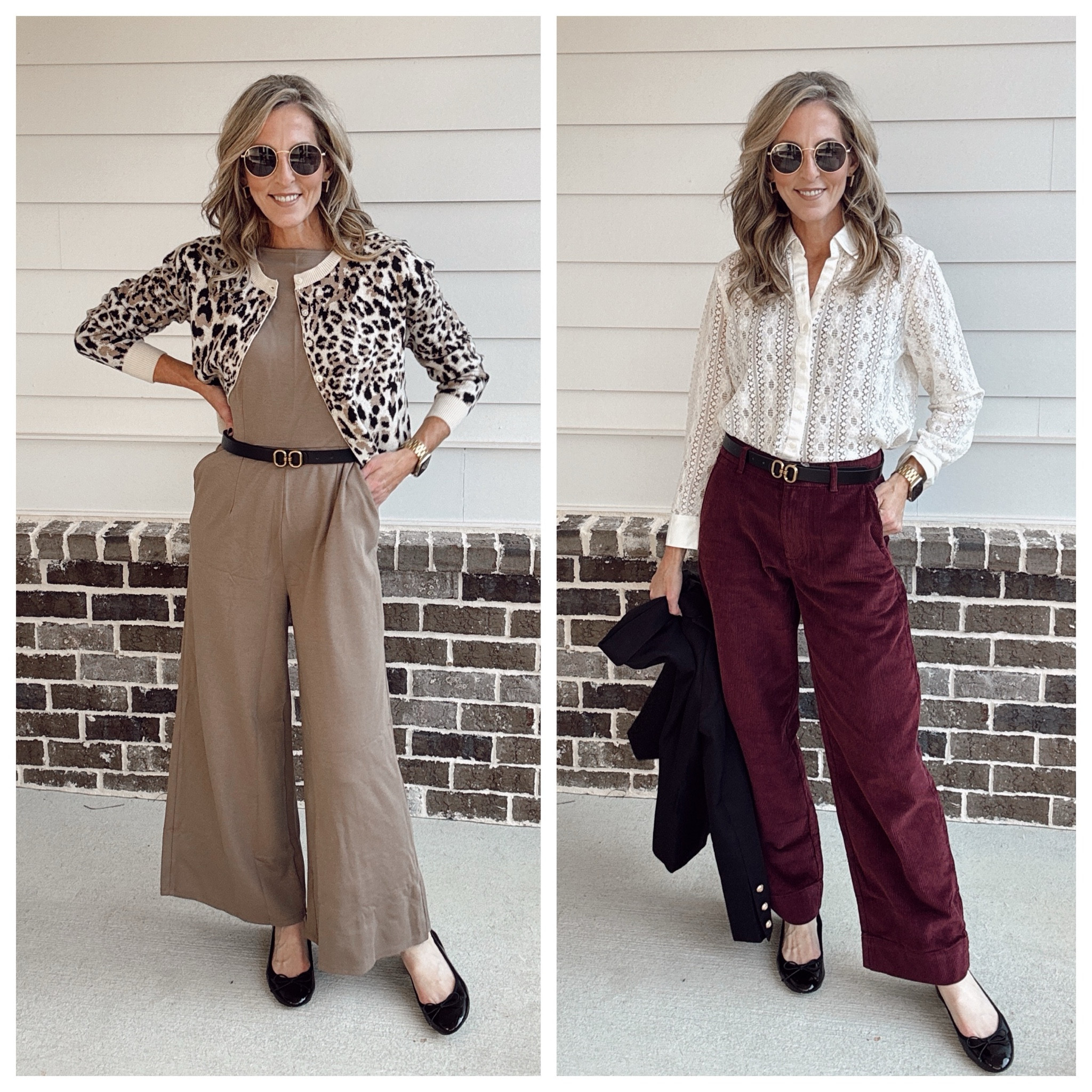 Styling what we ordered last week from Old Navy one piece knit jumpsuit - comes in three colors - styled with this $20 Target cardigan for the perfect day to night look-  PLUS, this lace button down top under $30 – hot deal today paired with these high rise maroon corduroy wide leg pants on sale today! Wearing a size small in top and a size 2 in pants. (Amazon jacket) These pieces will surely be on repeat  

#LTKHoliday #LTKOver40 #LTKStyleTip

#LTKStyleTip #LTKHoliday #LTKFindsUnder50