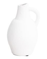11in Ceramic Vase With Side Carry Handle | TJ Maxx