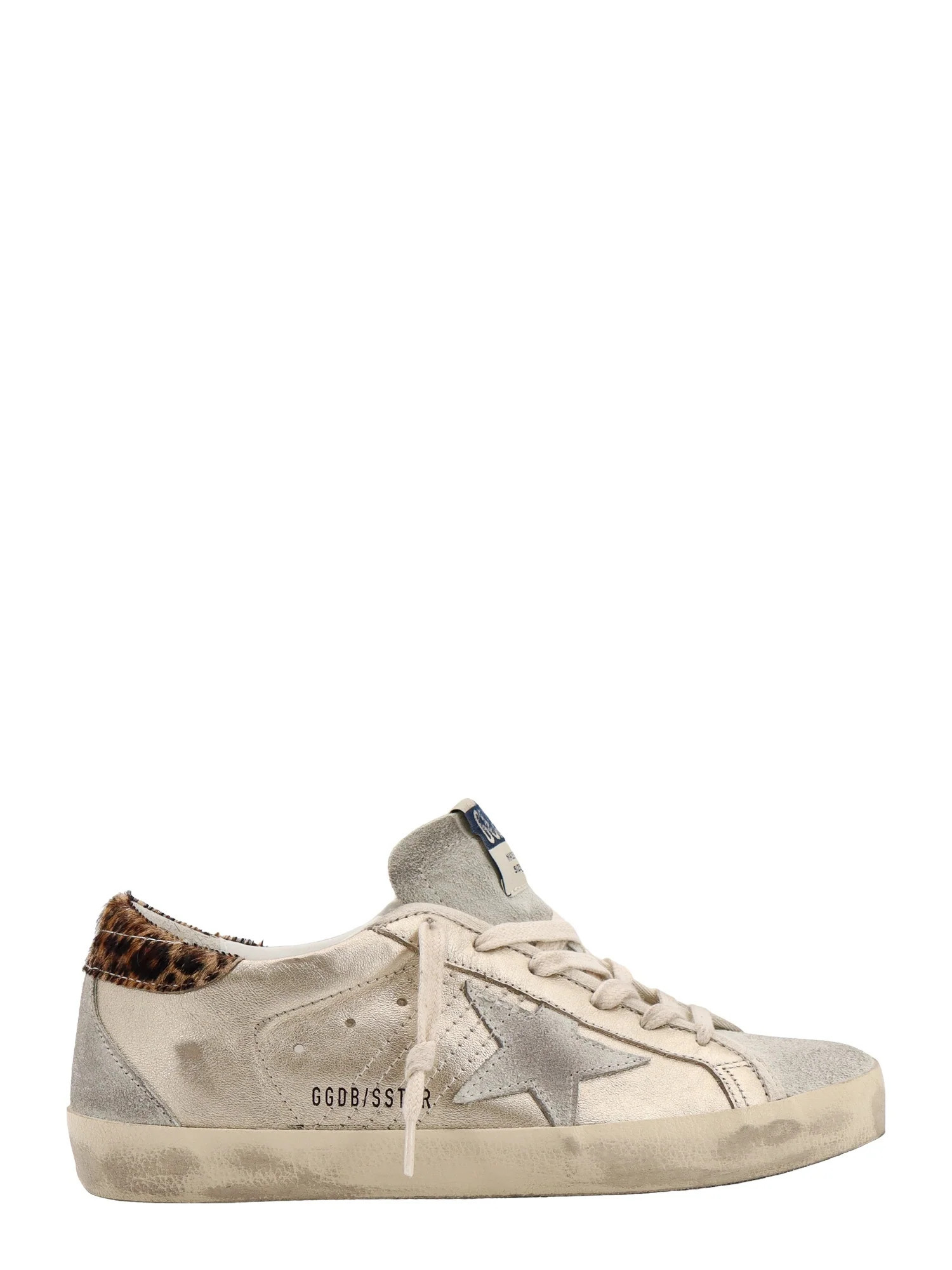 Golden Goose-Sneakers in pelle laminata e suede con patch animalier-Donna | Wanan Luxury (ES)