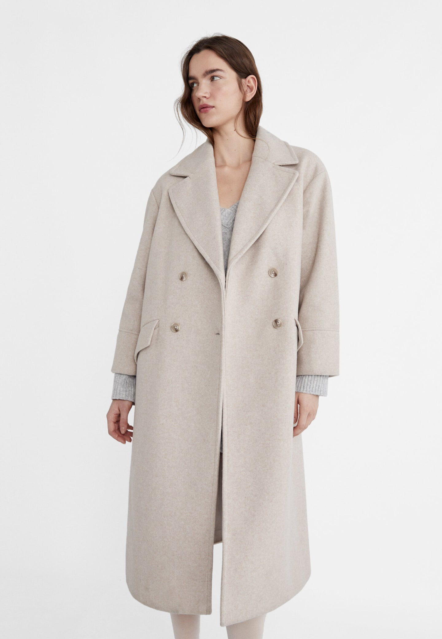 Oversize soft-touch coat | Stradivarius (UK)