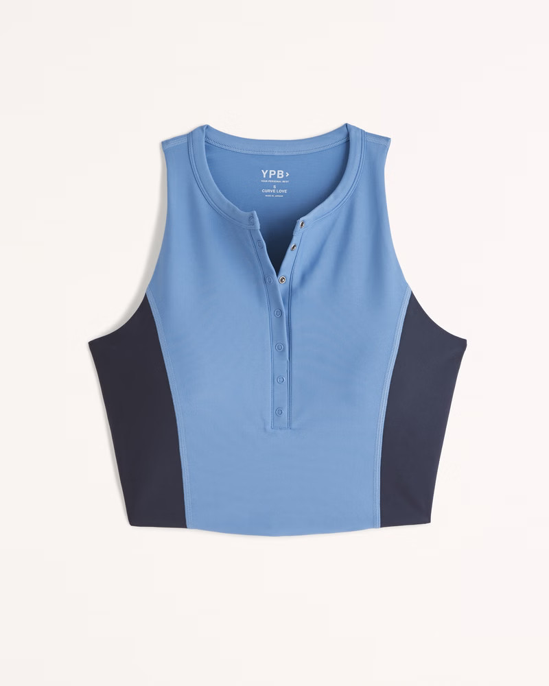 YPB sculptLUX Curve Love Plunge Henley Slim Tank | Abercrombie & Fitch (US)