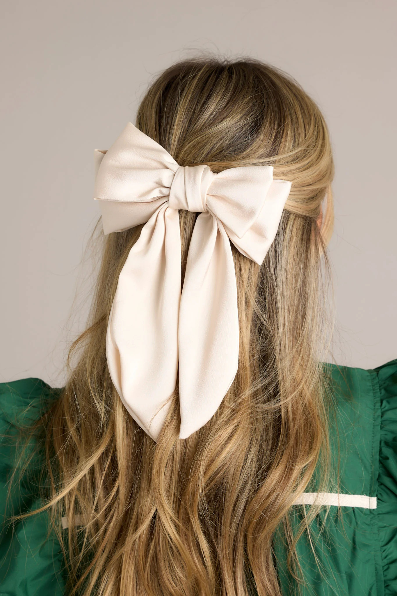 Clean Cut Ivory Clip In Bow | Red Dress