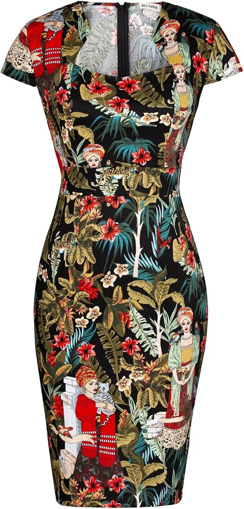 Grace Karin Womens 50s 60s Vintage Pencil Dress Bodycon Cap Sleeve Dress | Amazon (US)