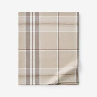 Company Cotton Classic Plaid Brown Cotton Full Flat Sheet | The Home Depot