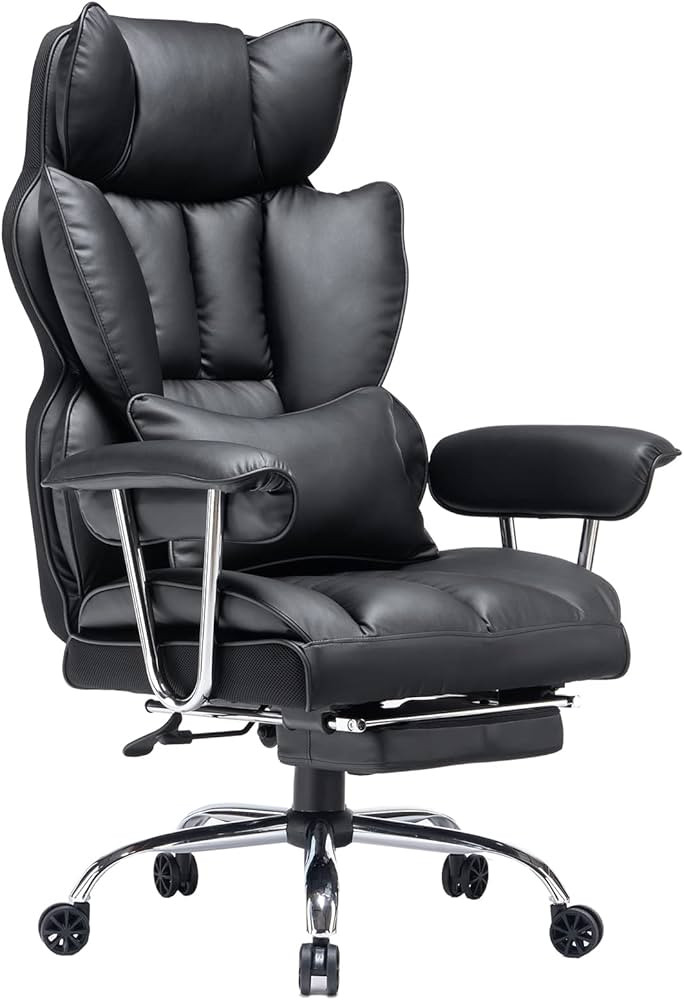 Efomao Desk Office Chair 400LBS, Big and Tall Office Chair, PU Leather Computer Chair, Executive ... | Amazon (US)
