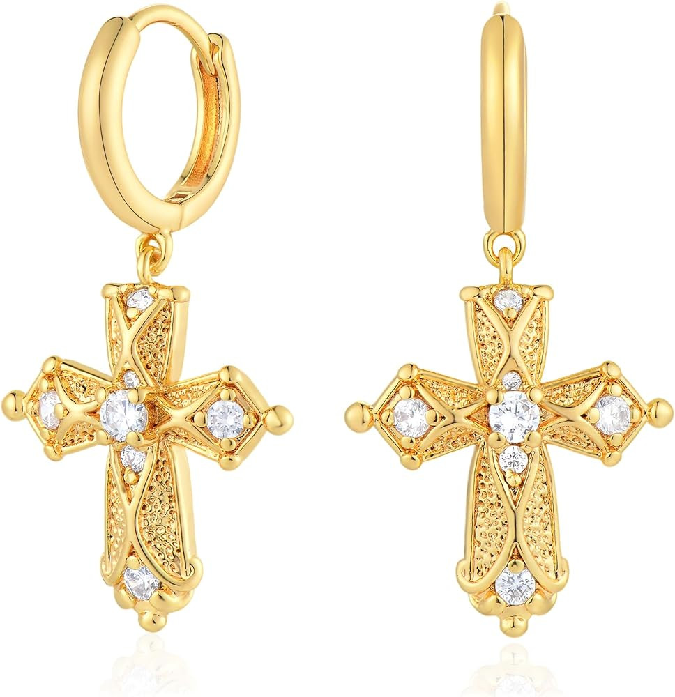 VACRONA Gold Heart Hoop Earrings Huggie Earrings for Women 14k Gold Plated Small Hoops Earrings | Amazon (US)