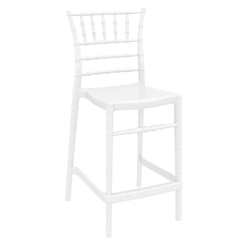 Compamia Chiavari 25.5" Outdoor Counter Stool in Glossy White | Walmart (US)