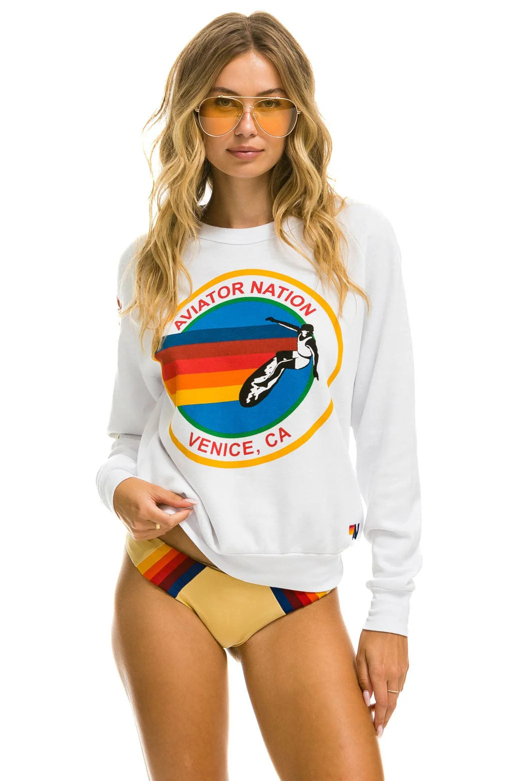 AVIATOR NATION SWEATSHIRT - WHITE | Aviator Nation