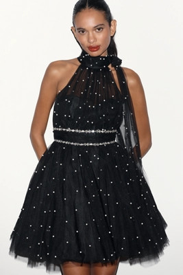 Mac Duggal Embellished Halter Fit & Flare Mini Dress | Anthropologie (US)