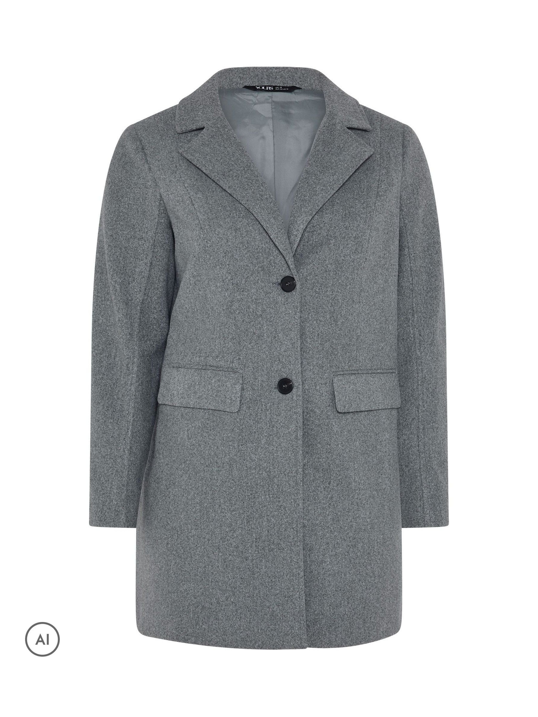 Yours Curve Yours Curve Grey Midi Coat | Next US