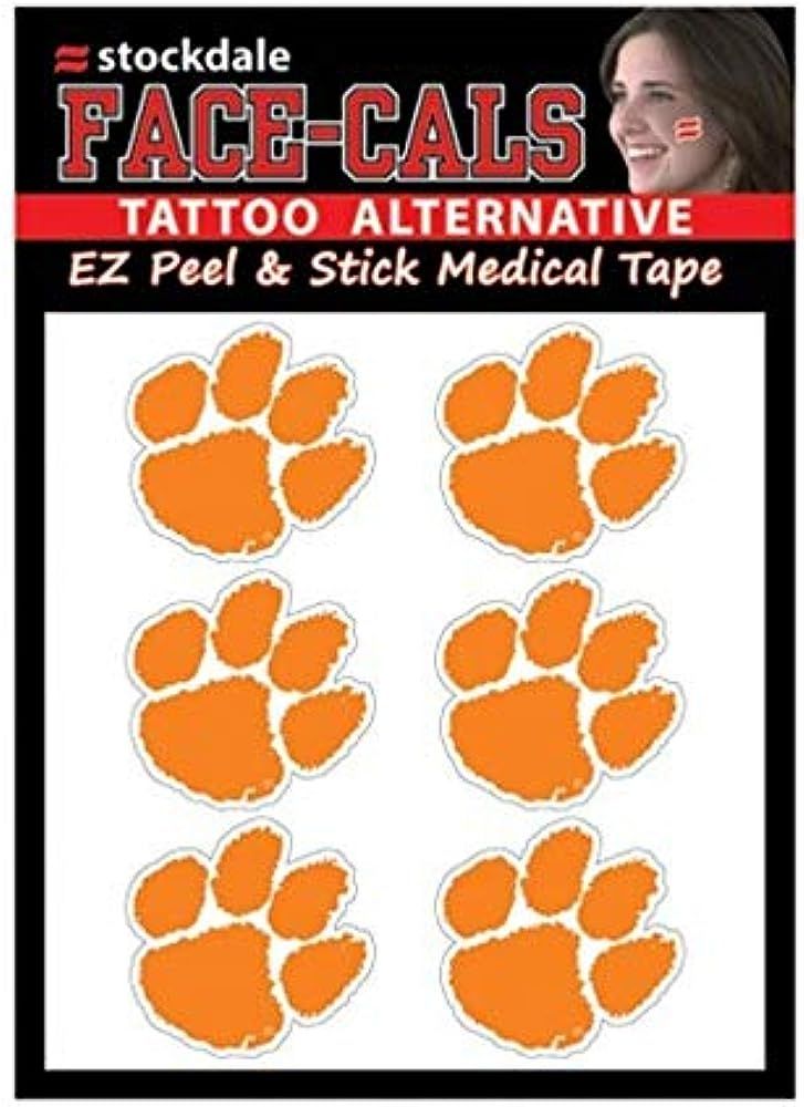 WinCraft NCAA Clemson Tigers Face Tattoos, Team Colors, One Size | Amazon (US)