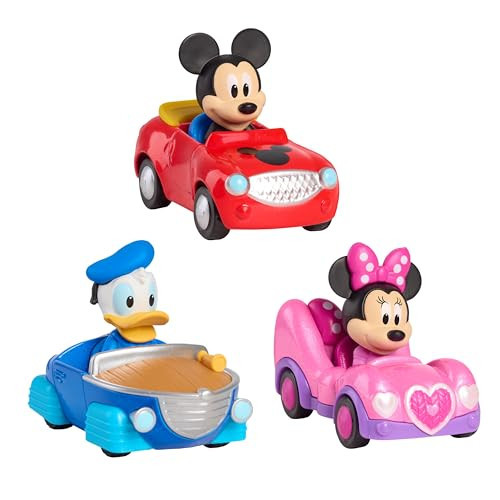 Disney Jr. Mickey Mouse Clubhouse Diecast Car 3-Pack, 3.5-inch Toy Vehicles, Includes Mickey Mouse, Minnie Mouse, and Donald Duck, Toy for Fans, Boys, Kids, Ages 3 and Up by Just Play | Amazon (US)