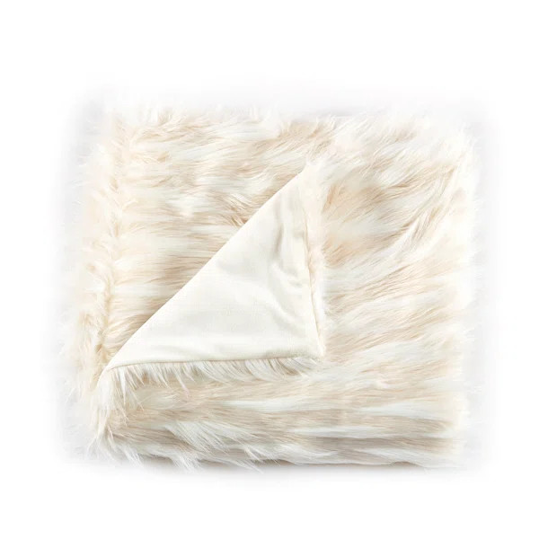 Selleck Jacquard Eyelash Faux Fur Throw | Wayfair North America