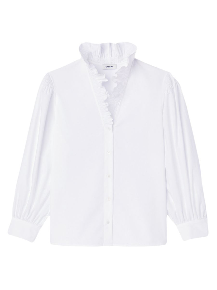 Cotton Shirt With Fancy Collar | Saks Fifth Avenue