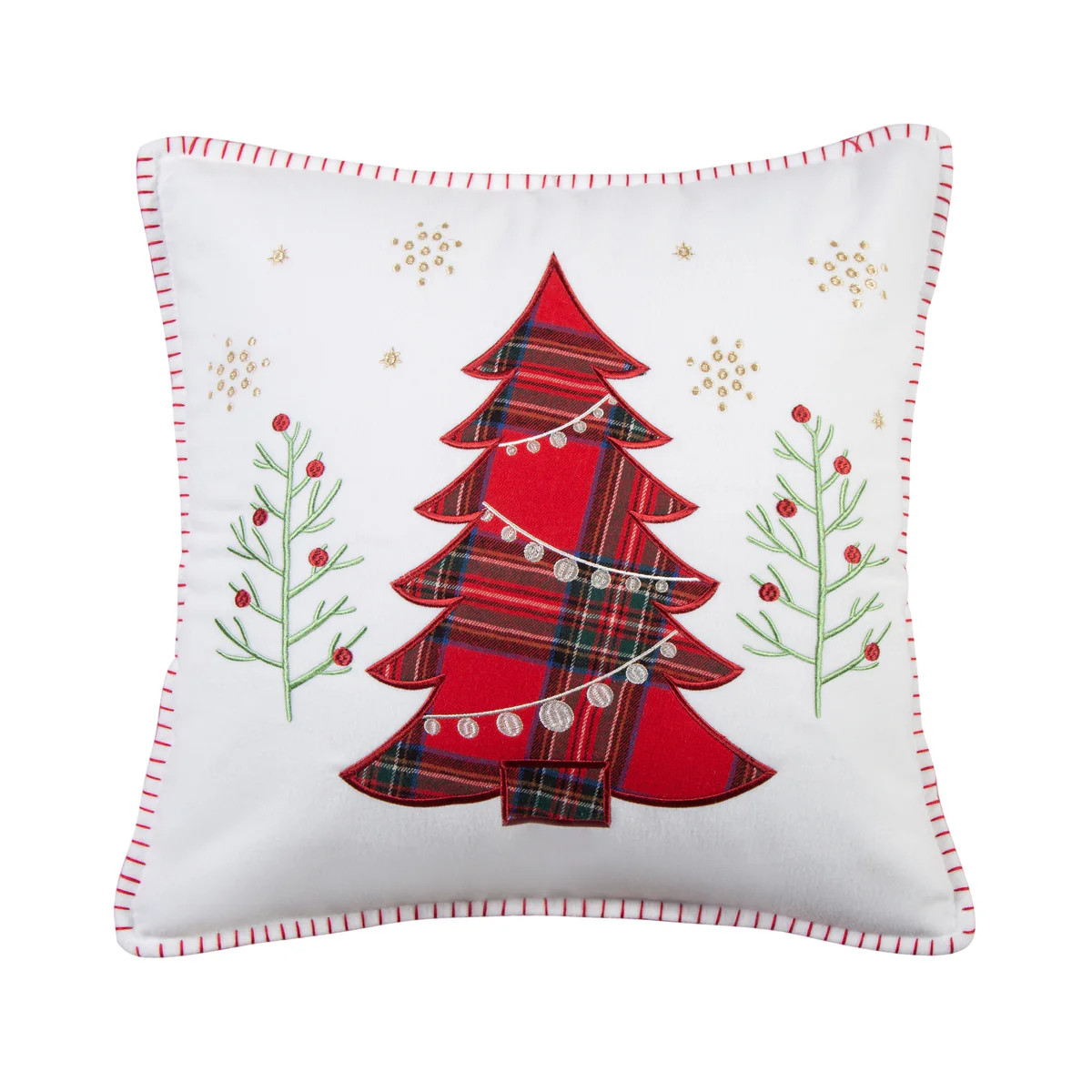 Spencer Plaid Tree Whipstitch Pillow | Levtex Home