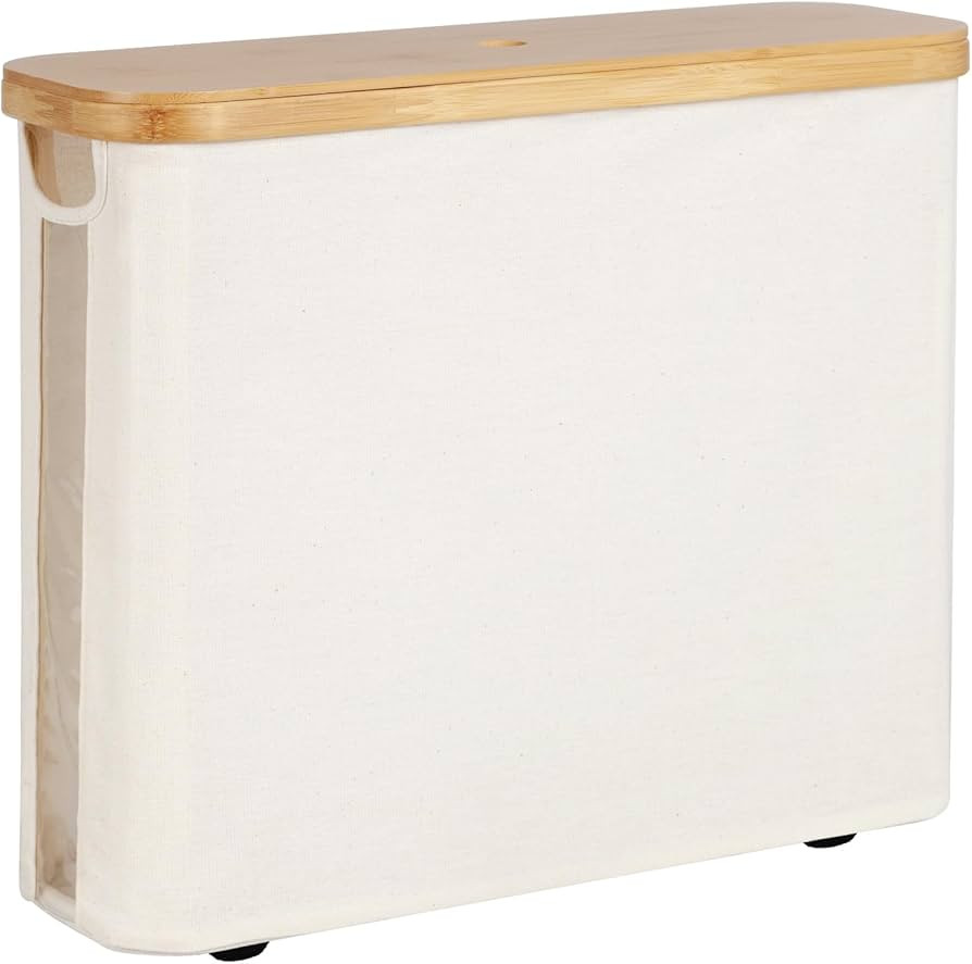 StorageWorks Toilet Paper Storage Basket, Papers Container with Bamboo Lid, Medium Toilets Holder... | Amazon (US)