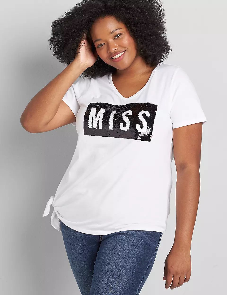 Flip Sequin Miss To Mrs Graphic Tee | Lane Bryant (US)