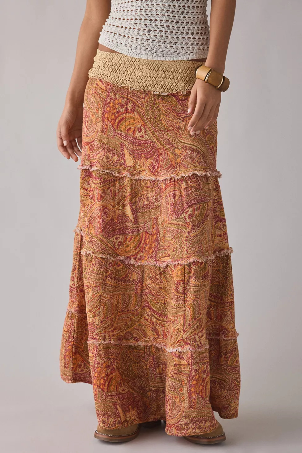 Kimchi Blue On My Mind Smocked Waist Tiered Maxi Skirt | Urban Outfitters (US and RoW)