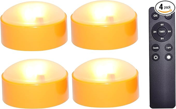 CANDLE CHOICE Halloween Pumpkin LED Lights with Remote Timer Bright Flickering Battery Operated J... | Amazon (US)