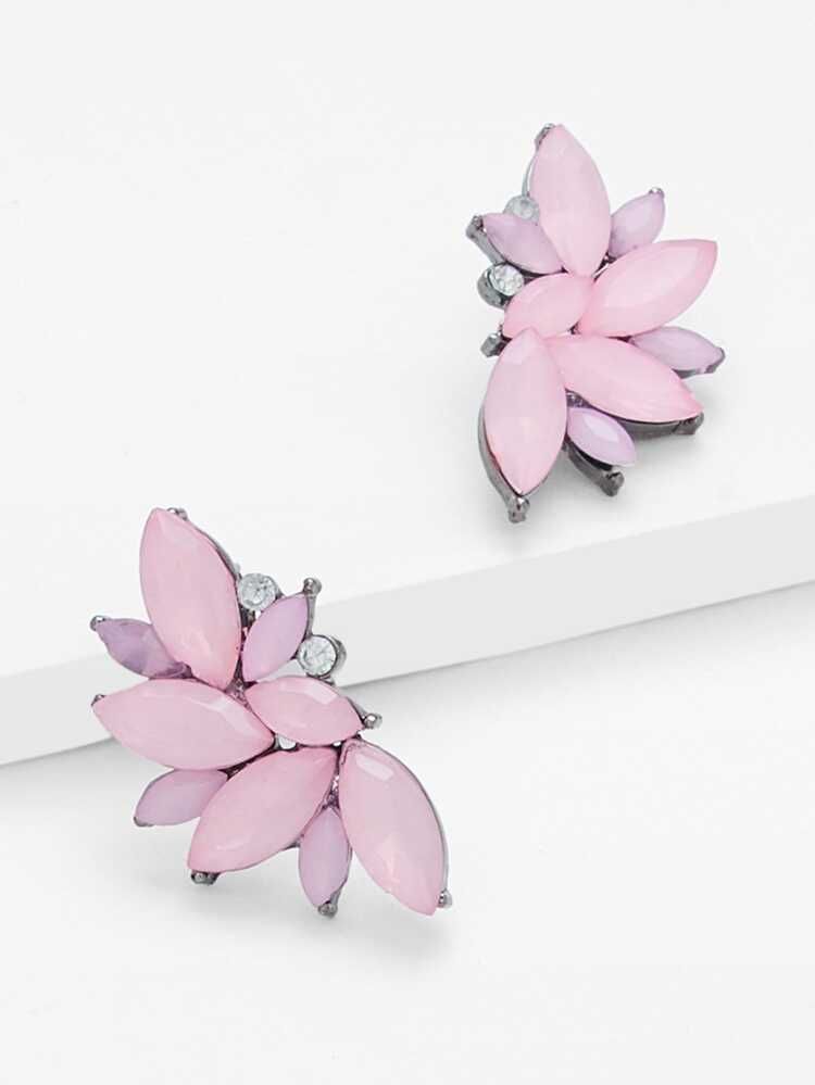 Lotus Flower Statement Earrings 1pair | SHEIN