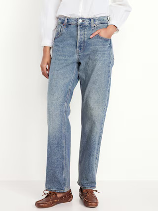 Mid-Rise Slouchy Straight Jeans | Old Navy (US)