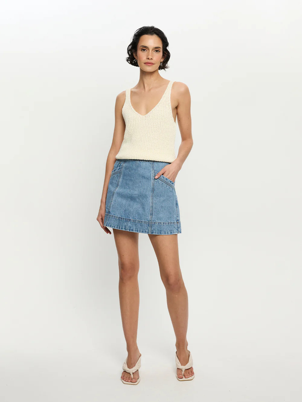 Alba Denim Mini Skirt | KIVARI | Kivari (Global minus AU/NZ)