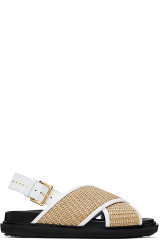 Beige Fussbett Sandals | SSENSE