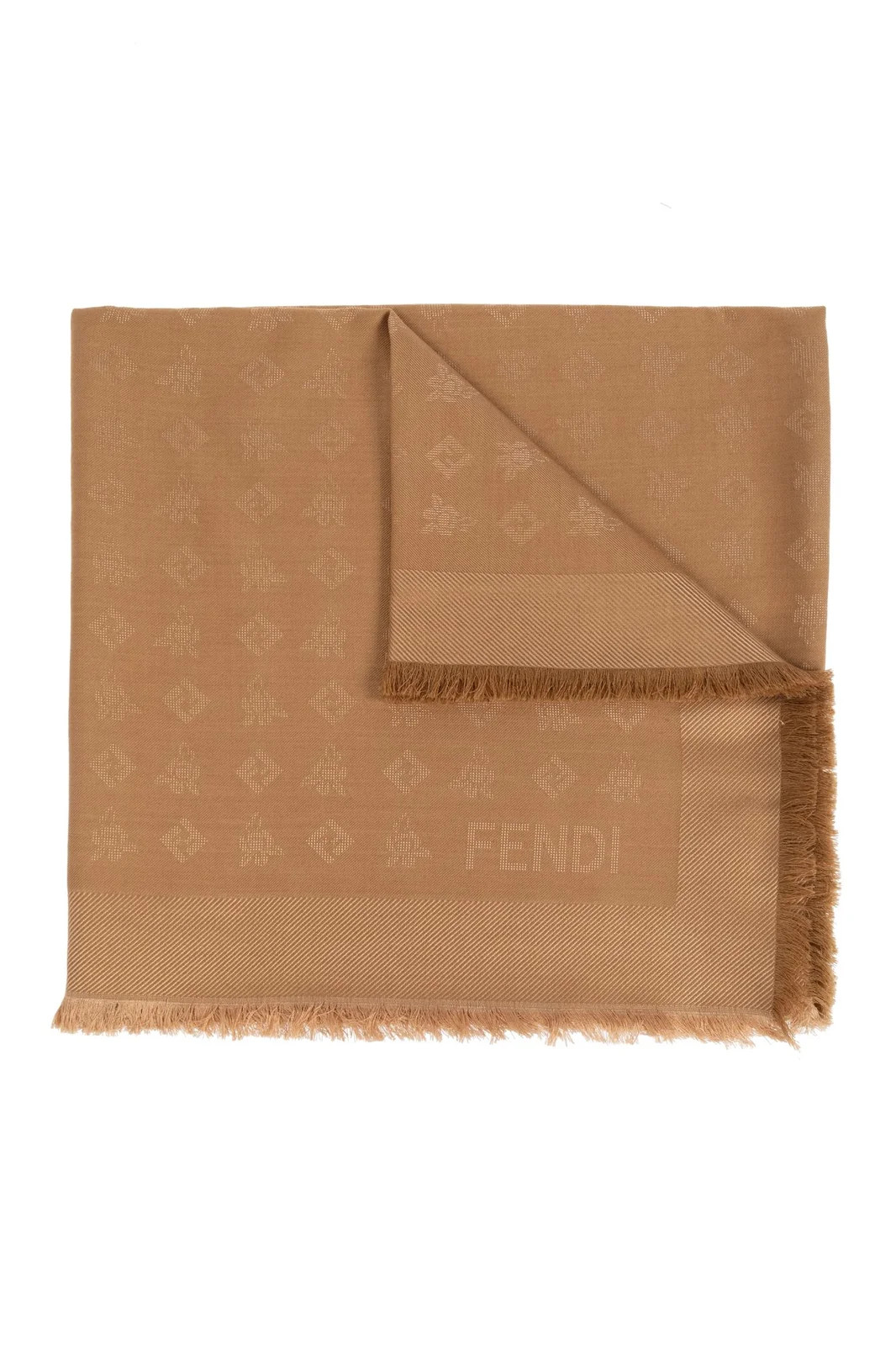 Fendi FF Jacquard Frayed-Edge Scarf | Cettire Global